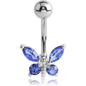 surgical steel butterfly belly bar