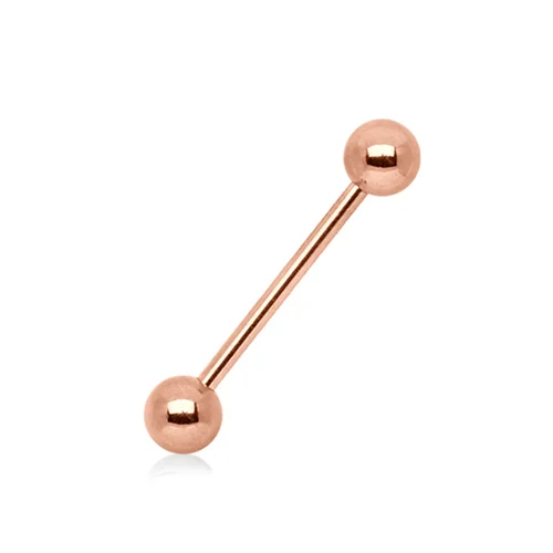 14GA Rose Gold Plated PVD Barbell - Angel Body Jewellery