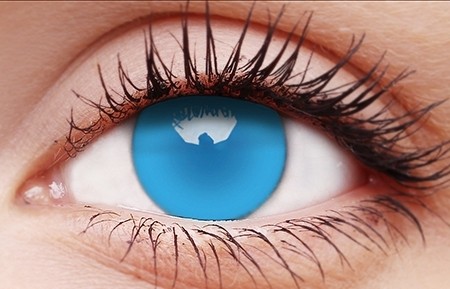 Electric blue contact lens