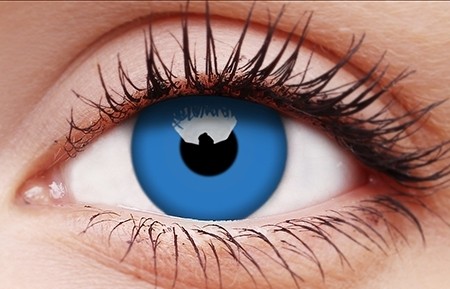 Glow blue contact lens
