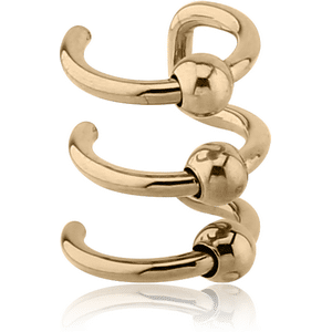 Zircon Gold Illusion 3 Ring Ear Cuff with Balls