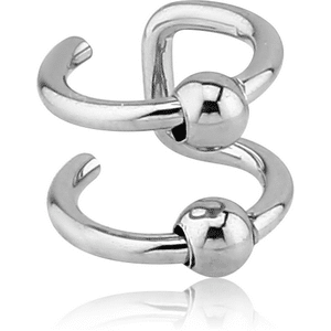 Illusion 2 Ring Ear Cuff with Balls
